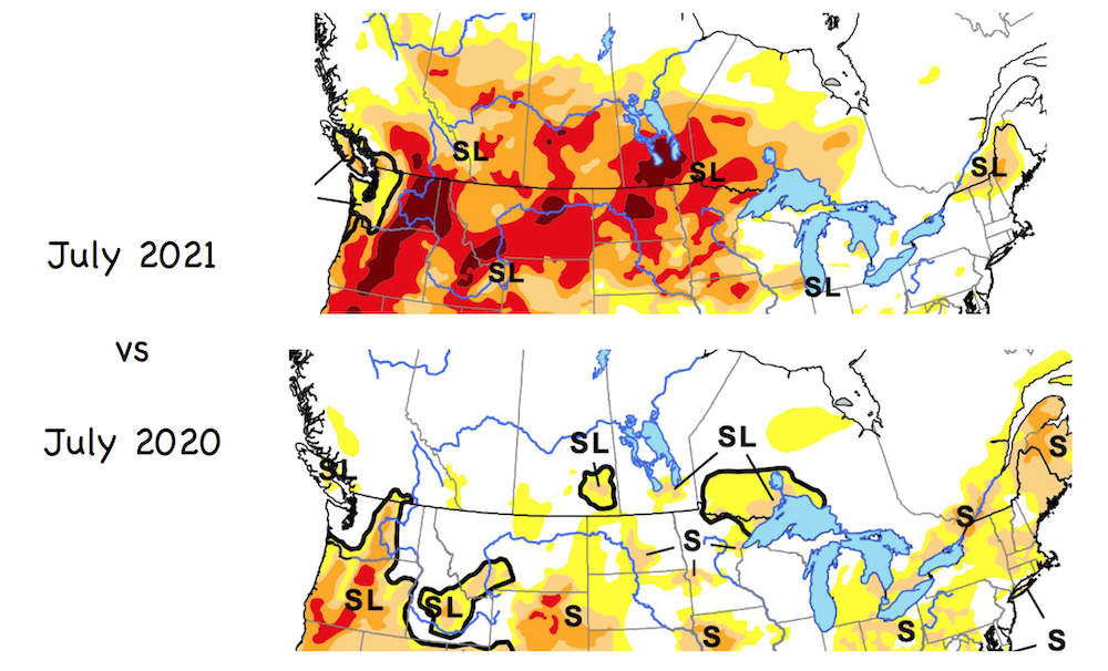 July 2021 North American Drought Map
